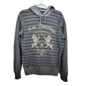 Express Design Studio Gray New Amsterdam Nobles Hooded Sweater W/Pilling M
